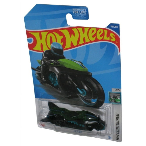 Hot Wheels HW Countoured 2/5 (2021) Fly-By Toy Bike Black & Green 45/250