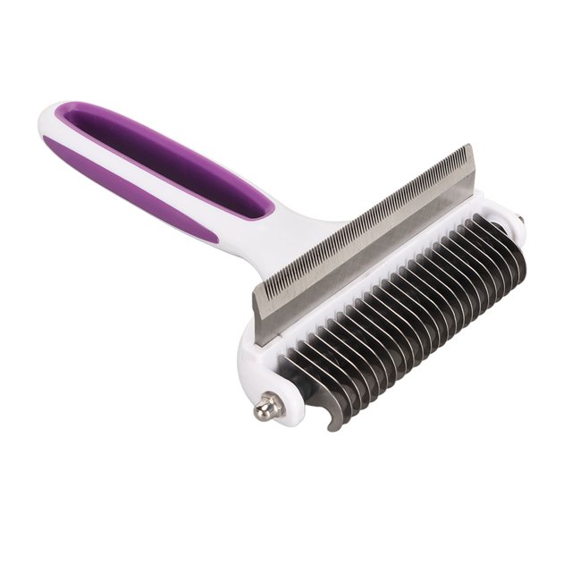 Pet Deshedding Brush Dog Shedding Brush 2 In 1 Deshedding Tool And Dematting Undercoat Rake Comb Removing Knots Pet Brush For Cats Dogs