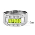 thumbnail image 2 of Mens Ring Olivine Color Stainless Steel Ring with Top Grade Crystal, 2 of 8
