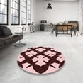 thumbnail image 4 of Ahgly Company Machine Washable Indoor Round Transitional Deep Rose Pink Area Rugs, 4' Round, 4 of 7