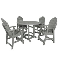 Highwood's 48" Round 5-pc Hamilton Dining Set - Counter Height, Outdoor, Eco-friendly, Synthetic Wood