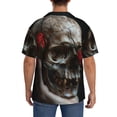 thumbnail image 5 of Haiem Realistic Rose Skull Men's Casual Shirts Short Sleeve Button Down Shirts Fashion Textured Summer Beach Shirt-XX-Large, 5 of 7