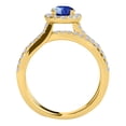 thumbnail image 2 of Aonejewelry 1.40 Carat Halo Sapphire-Diamond Engagement Ring In 14k Solid Yellow Gold, 2 of 3