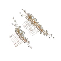 2PCS Handmade Hair Comb Jewelry Bridal Insert Comb Hairpin Hair Decoration for Wedding Women