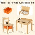 thumbnail image 3 of Gymax Kids Table and Chair Set Wood Activity Study Desk w/ Storage Drawer Hook Natural, 3 of 10