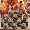 thumbnail image 2 of Halloween Placemats Set of 6 Grimace Pumpkin Place Mats Fall Placemat Orange Maple Leaves Cobwebs Table Mats for Dining Kitchen Table Holiday Dinner Party Home Decorations 13x19 Inch, 2 of 8