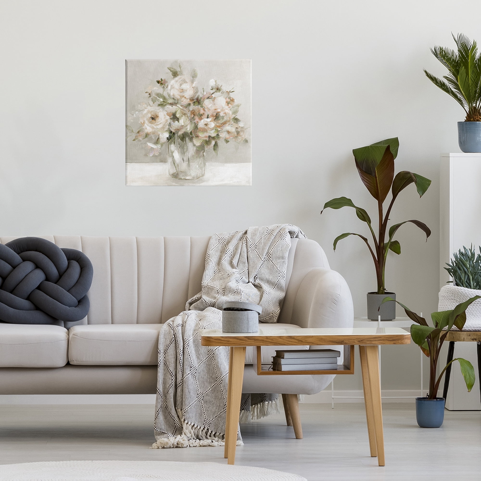 Stupell Industries Soft Neutral Floral Still Life Canvas Wall Art, design by Carol Robinson