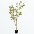 thumbnail image 3 of 5FT Lifelike Artificial Bougainvillea Tree - Faux Flowering Plant with Pot for Indoor Home Office Decor, 3 of 6
