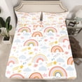 thumbnail image 2 of Castle Fairy Preppy Kids Teens Cartoon Rainbow Twin Sheet Sets,Kawaii Starry Sky Bedding, 2 of 7