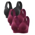 thumbnail image 1 of DecSea 3PC Woman's Embroidered Glossy Comfortable Breathable Bra Underwear No Rims, 1 of 2