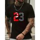 thumbnail image 1 of Playera con diseño Camiseta para Hombre23 letter printed T-shirt men's casual style summer and autumn slightly elastic round neck T-shirt Tee For Adult, Men, Women, Teen, Teenager, Adolescent, Youth, 1 of 6