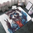 thumbnail image 3 of Shaggy Area Rug, Patriotic Raccoon Illustration Rugs for Living Room Bedroom Non Slip Door Mat Indoor Carpet Machine Washable Nursery Home Decor Floor Mats for Entryway 60x39in, 3 of 5