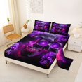 thumbnail image 2 of Castle Fairy Mystic Skull King Sheets 4pcs,Happy Halloween Bedding,Lavender Black,1 Fitted Sheet,1 Flat Sheet and 2 Pillowcases, 2 of 6