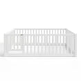 thumbnail image 5 of Bellemave Twin Montessori Bed Frame, Wood Twin Size Floor Bed with High Fence Rails, Twin Beds Frame for Bedroom Playroom (White), 5 of 8