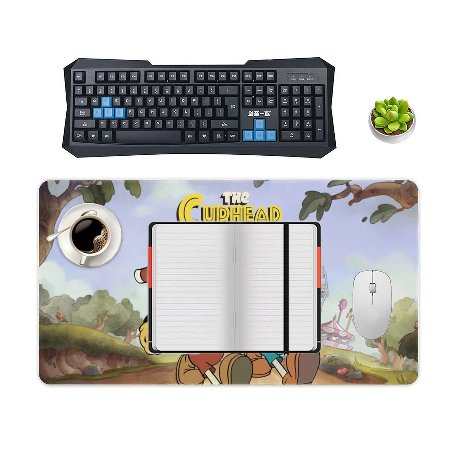 cuphead ゲーミングマウスパッド　レア Cuphead Mugman Adventure Mouse Pad Extended Gaming No-sliped Large