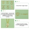 thumbnail image 5 of 18K Toggle Clasps 6 Styes T-Bar Closure Clasp 12 Sets Toggle Jewelry Clasps Flower Ring Leaf IQ Toggle Clasps Brass Bracelet Clasp for Necklace Jewelry Making, 5 of 7