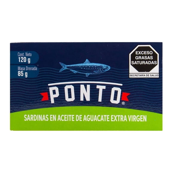 Sardinas Ponto en aceite de aguacate extra virgen 120 g