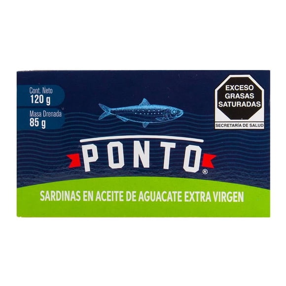 Sardinas Ponto en aceite de aguacate extra virgen 120 g