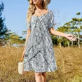 thumbnail image 3 of Vienna White Map Sleeveless Dress luxury woman evening dress long sleeve dress, 3 of 7