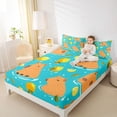 thumbnail image 3 of Erosebridal Cartoon Animal Capybara Bed Sheets,Yellow Lemon Fruit King Sheets For Kids Boys 4-Piece, 3 of 6