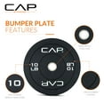 thumbnail image 3 of Juego de paragolpes olímpicos CAP Barbell Budget, 10 libras, par negro, 3 of 6