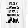 thumbnail image 3 of Instant Message - Distracted by Cats and Books - Women's Short Sleeve Graphic T-Shirt, 3 of 6