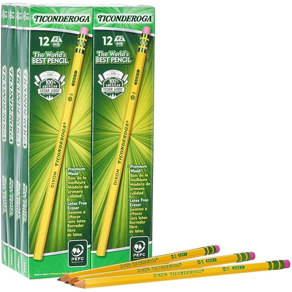 Lapices TICONDEROGA Grafito con carcasa de madera sin afilar