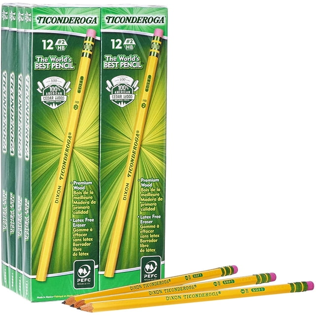Lapices TICONDEROGA Grafito con carcasa de madera sin afilar