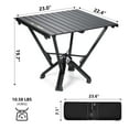 thumbnail image 2 of MTRVR Folding Camping Table, Sturdy Aluminum Foldable Camping Table, Load Capacity 110 lbs Outdoor Side Table, Small Portable Table with Carry Bag for BBQ, Picnic, Patio, Beach, Festival (23"x22.4"), 2 of 9