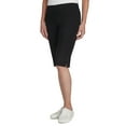 thumbnail image 3 of Hearts Of Palm Womens Petite Solid Color Tech Stretch Skimmer With Elastic Waistband, 3 of 4