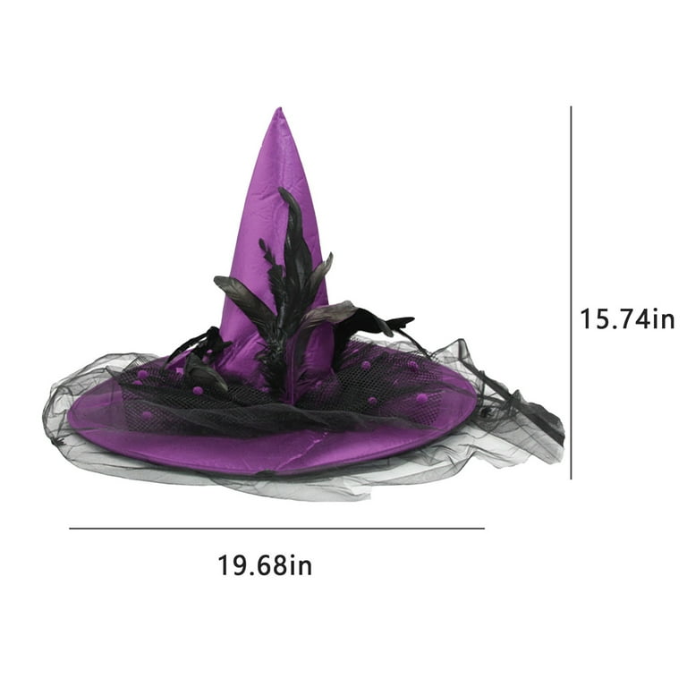 Witch Hat Adult Purple Feathers Witch Hat Adult Purple Feathers