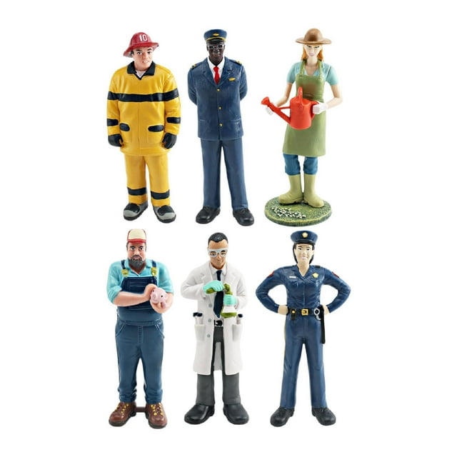 lionlar 6 Pcs Modèles de Personnages Professionnels Figurines Collection Artisanat Peint à la Main Style C