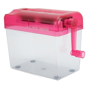 Déchiqueteuse manuelle, ABS Matériel entièrement transparent résistant à l'usure Mini Shredder pour le bureau pour l'école pour le ménage
