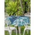 thumbnail image 3 of Outdoor Tablecloth with Umbrella Hole for Patio/Picnic/Party/Camping, Teal Coastal Waterproof Table Cloth Round Cover Washable, Summer Ocean Sea Waves Starfish Corals (Dia 60"), 3 of 8