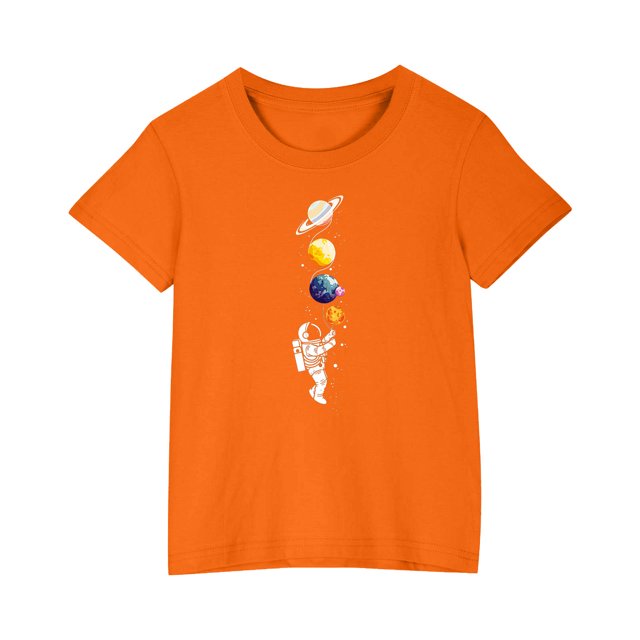 RXIRUCGD 2025 Vêtements d'Été pour Enfants T-shirt Imprimé Mode Mignon Col Rond Manches Courtes