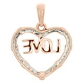 thumbnail image 3 of 10K Rose Gold Round Diamond Heart Frame Love Fancy Pendant 0.90" Charm 1/6 CT., 3 of 6