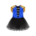 thumbnail image 3 of CHICTRY Girls Halloween Circus Costume Teens Marching Band Uniform Sequins Open Back Tutu Leotard Dress Royal Blue 10, 3 of 5