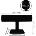 thumbnail image 3 of Jewelry Display T Stand Velvet Bracelet Holder for Retail Store Showcase Tower Support Hair Band Organizer Black, 3 of 9