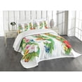 thumbnail image 3 of Ambesonne Floral Quilted Bedspread Set 3 Pcs, Tropic Christmas, Queen Size, Multicolor, 3 of 5