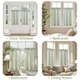 thumbnail image 5 of Curtainking Striped Kitchen Curtain Linen Cafe Curtains Semi-Sheer Rustic Farmhouse Tier Curtains 36 inch Rod Pocket 2 Panels Green on Beige, 5 of 11