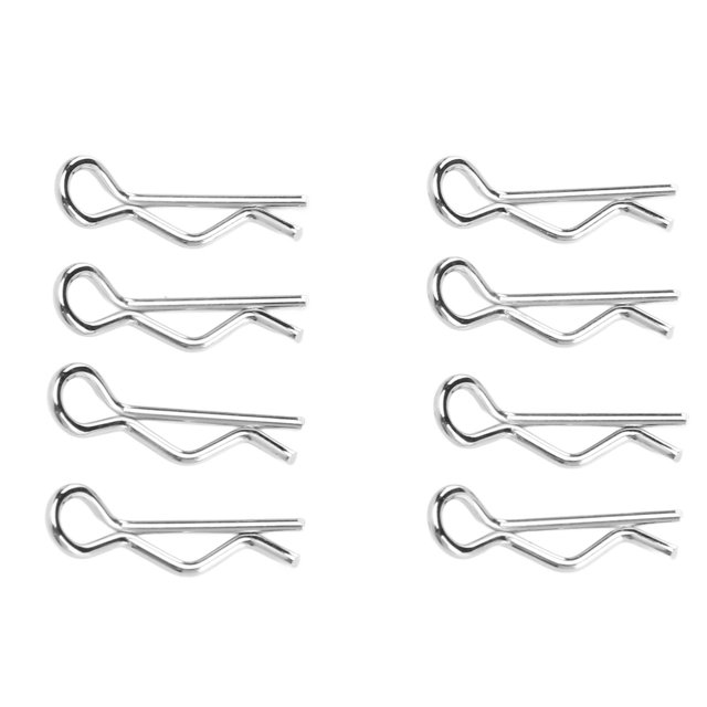 Octpeak Stainless Steel R Clips,8Pcs RC Body Clips Pins Metal Stainless Steel R Clips For 1/12 1/14 Scale Remote Control Car Universal,1/12 RC Car Body Clips