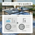 thumbnail image 3 of Sophia & William 83" Outdoor Dining Table for 8 Metal Patio Table with Umbrella Hole, Black, 3 of 8