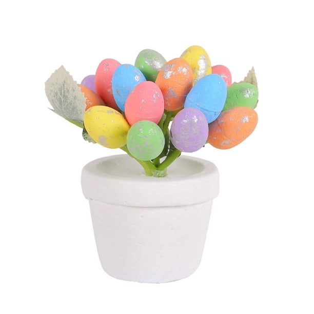 Macetas de Flores Al Aire Libre 12cm Maceta de Huevo de Pascua con Manchas, Decoración de Espuma Artificial para Mesa Patio Jardín Decoraciones de Pascua Al Aire Libre