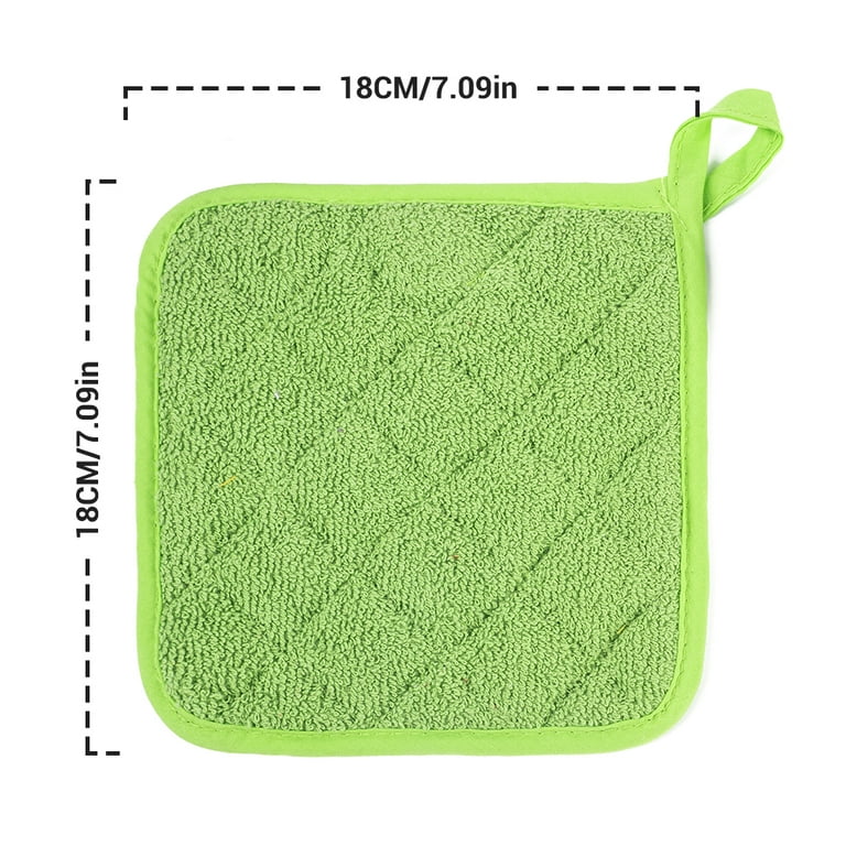 Solid White 3Pcs Pot Holders for Kitchen,Non Slip & Heat Insulation Terry  Cloth Potholder Set with Pocket,Thick Hot Pad Oven Mitts Coaster for
