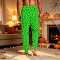 thumbnail image 6 of Men's Halloween Pajama Pants, Gradient Bat Print Drawstring Joggers with Pockets, Tapered Cuffed Soft Holiday Sleep Pants for Men Light Green B XL, 6 of 7