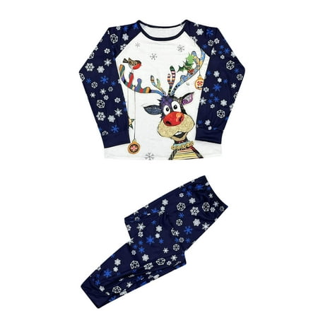 

AnuirheiH Xmas Pjs Set Men Christmas Christmas Elk Print Top Pants Suit Family Parent-child Pjs Wear Dad Sale on Clearance