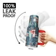 thumbnail image 3 of Dark Blue Christmas Santa Pattern Tumbler with Handle and Lid,40oz Double Wall Vacuum Insulated Tumbler,Cups Gift for Women and Men, 3 of 7