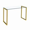 thumbnail image 3 of Gyna Large Console Table – Sophisticated Glass Top with Shiny Gold Legs for Hallways, Living Rooms, or Entryways, 3 of 4