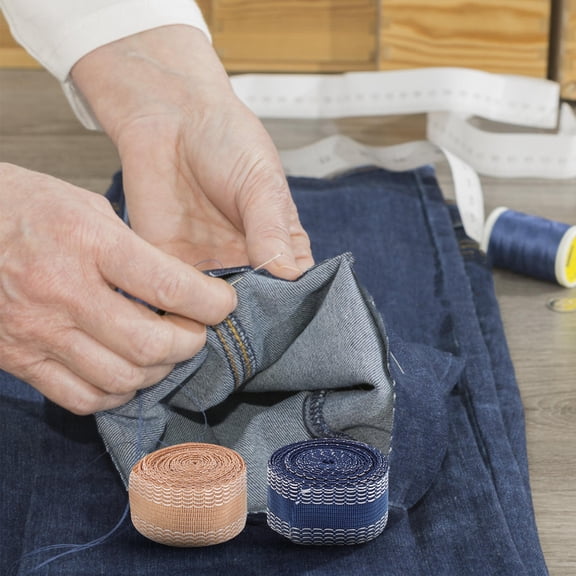 WHAMVOX 5 Rolls Hem Tape For Pants Iron-On Trouser Hemming Tapes Self-Adhesive Jeans Pants Hemming Decals Hem Fabric Tape Quick Hemming For Pants