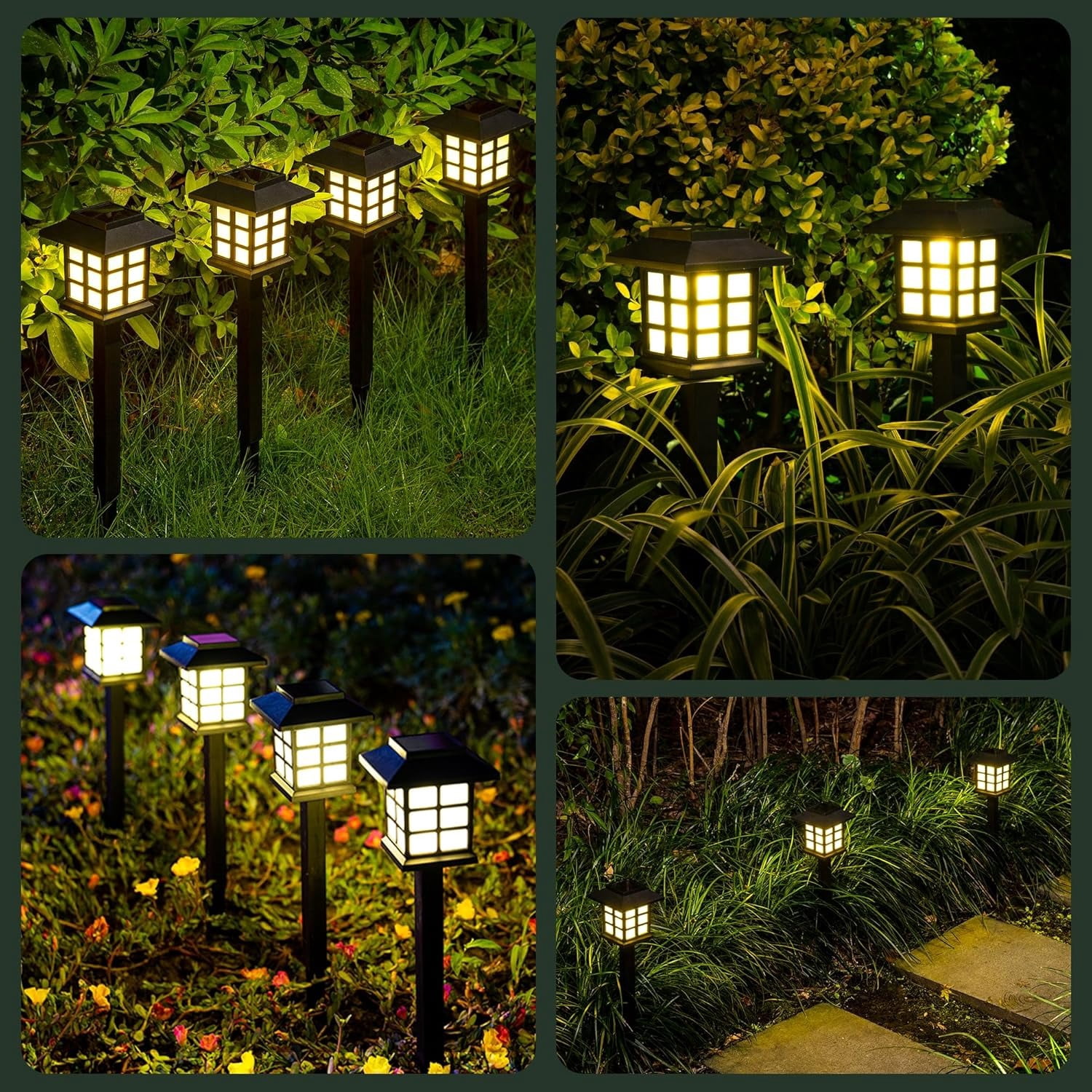 Mibote Solar Outdoor Lights,12 Pcs LED Solar Lights Outdoor Waterproof, Solar Walkway Maintain of Lighting for Your Garden, Yard, Patio, Driveway
